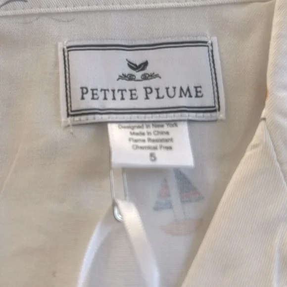 Petite Plume Bateau Sailboat Pajama Set Flame Resistant Chemical Free Size 5 NWT - Picture 4 of 6